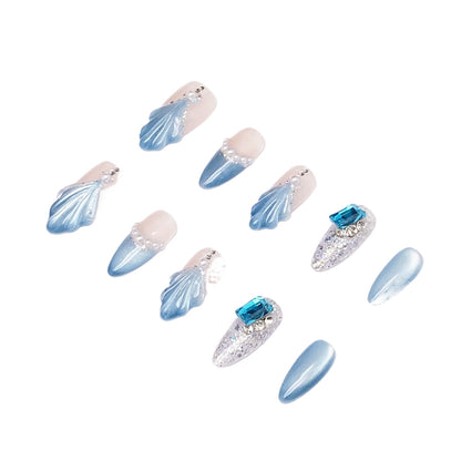 Popular Minimalist Design Press-on Nails with Sparkling Diamonds and Cat's Eye Effect | Wearing Armor Nail | Gel Nail Strips