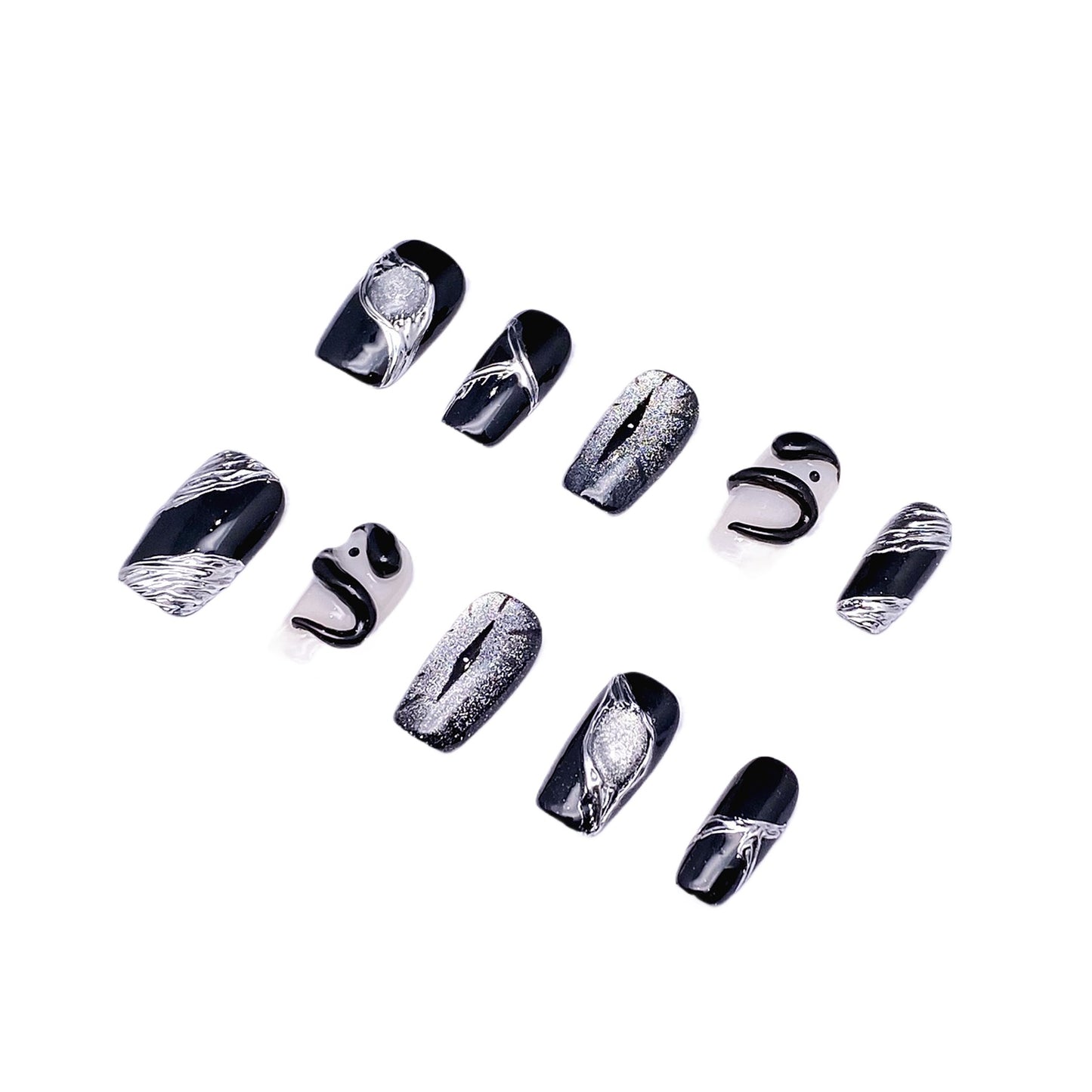Magic Eye Spirit Snake Cat's Eye Press-on Nails | Wearing Armor Nail | Gel Nail Strips