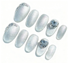 Blue Aurora Short Oval Press-on Nails | Wearing Armor Nail | Gel Nail Strips