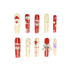 Christmas Press-on Nails with Bells Snowflakes, and Stars Design | Wearing Armor Nail | Gel Nail Strips