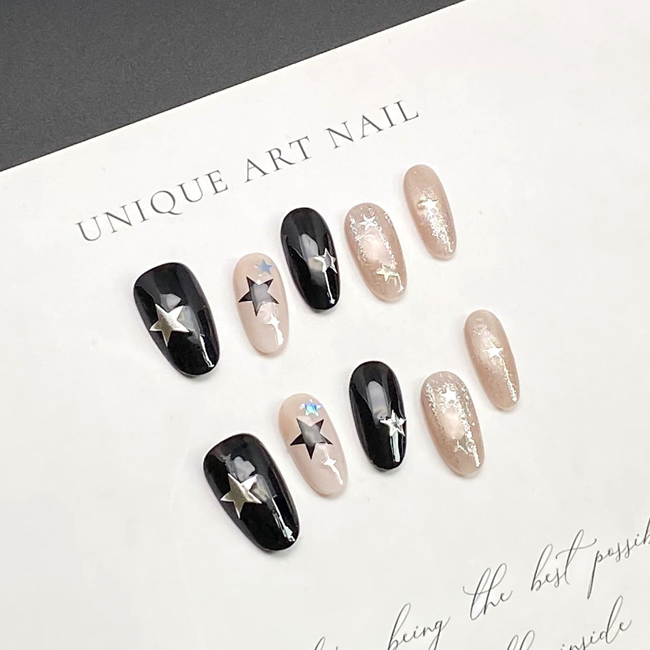 3D French Cat Eye Gemstone | Wearing Armor Nail | Gel Nail Strips