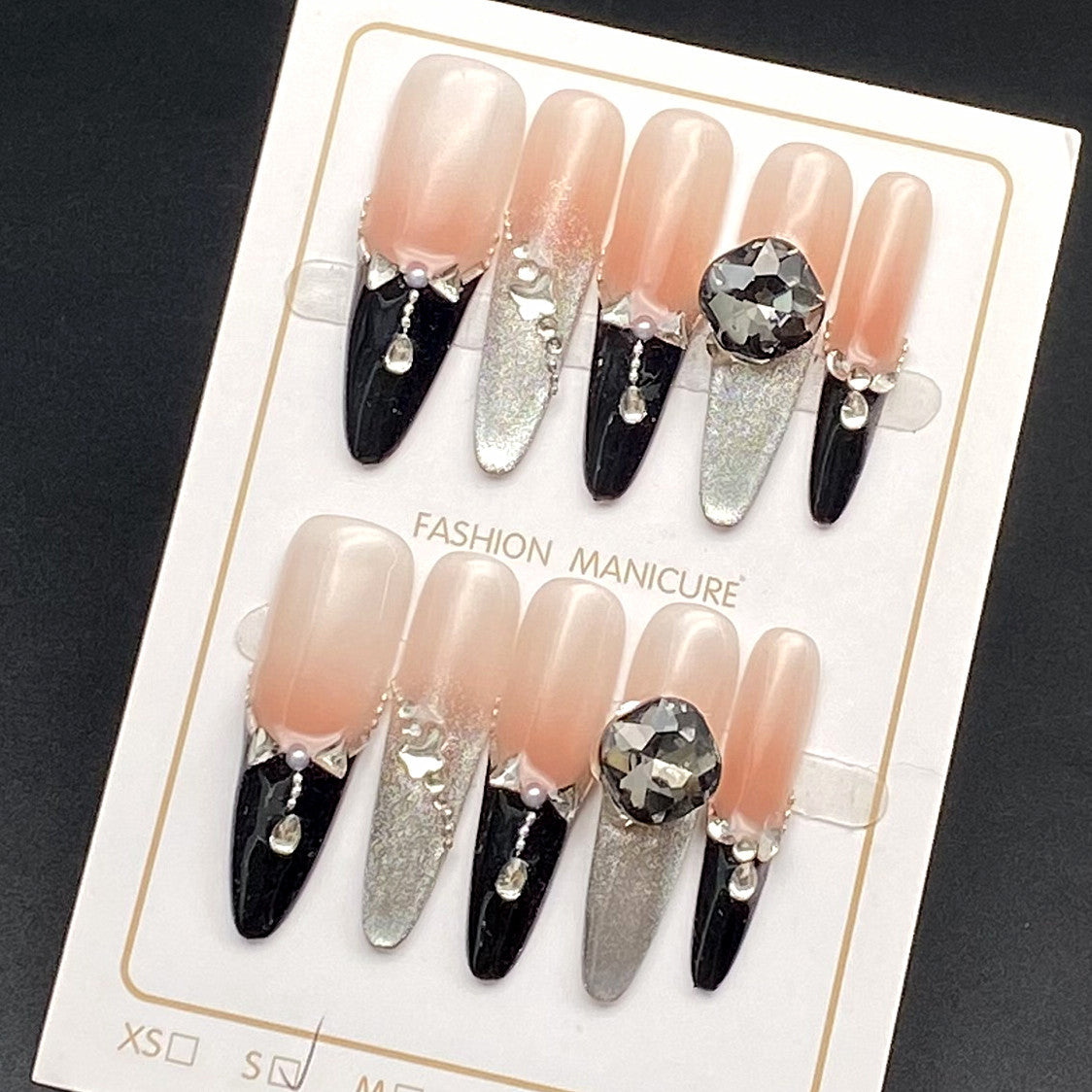 French Dark Chocolate Cat-Eye Nails Wearing Armor Nail | Gel Nail Strips