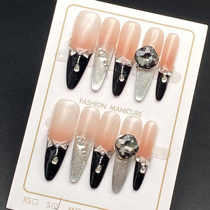 French Dark Chocolate Cat-Eye Nails Wearing Armor Nail | Gel Nail Strips