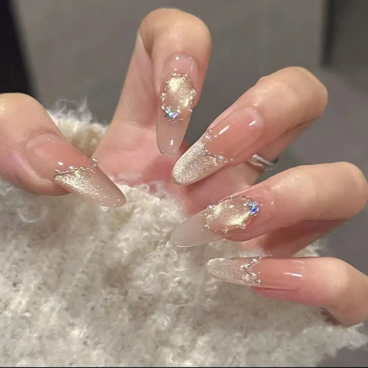 Dazzling Cat Eye French Design | Wearing Armor Nail | Gel Nail Strips