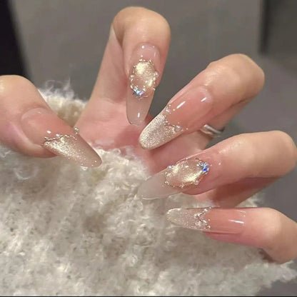 Dazzling Cat Eye French Design | Wearing Armor Nail | Gel Nail Strips