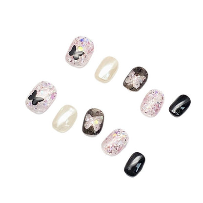 French Butterfly Foil Press-on Nails | Wearing Armor Nail | Gel Nail Strips