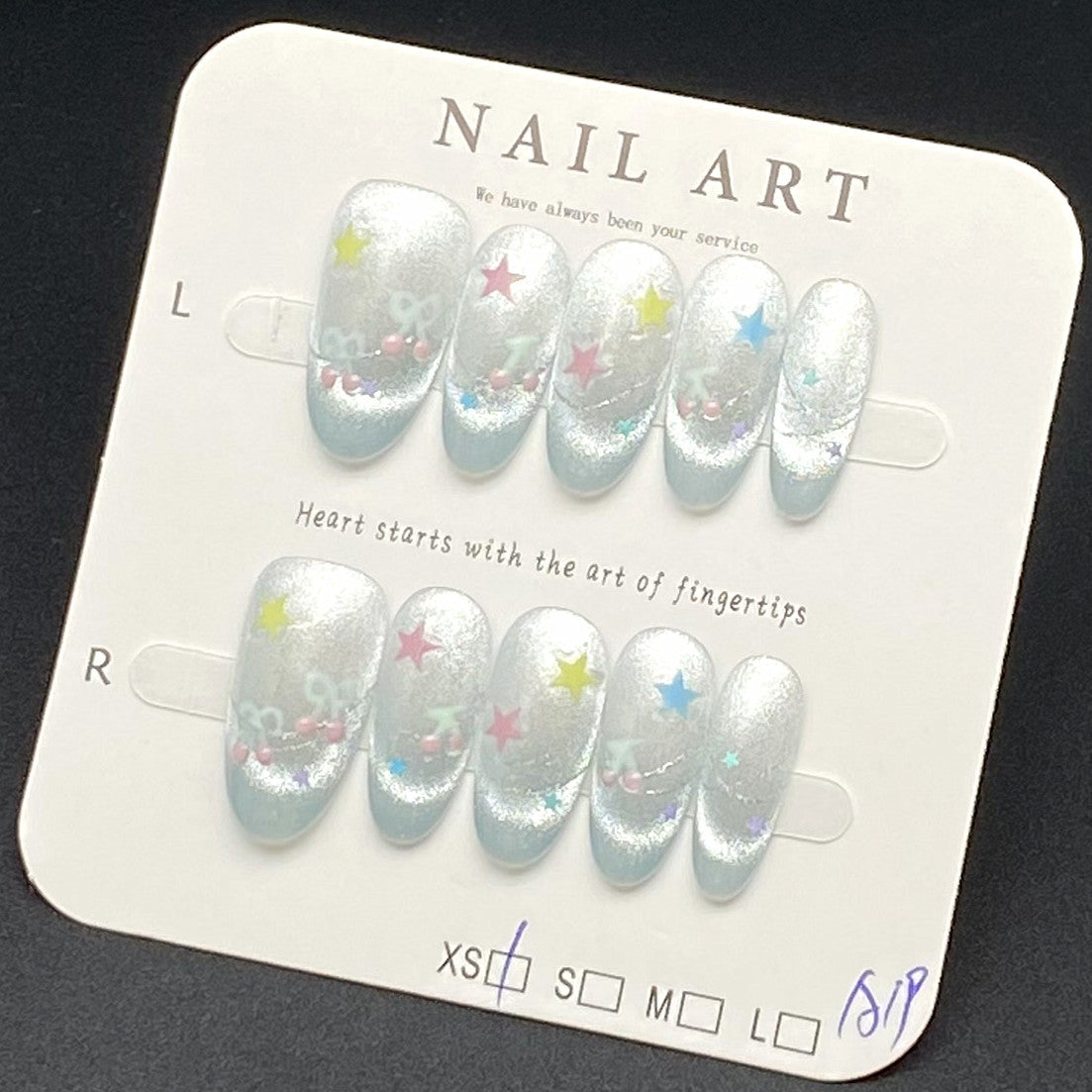 Five-Point Star French Cat's Eye Design | Wearing Armor Nail | Gel Nail Strips