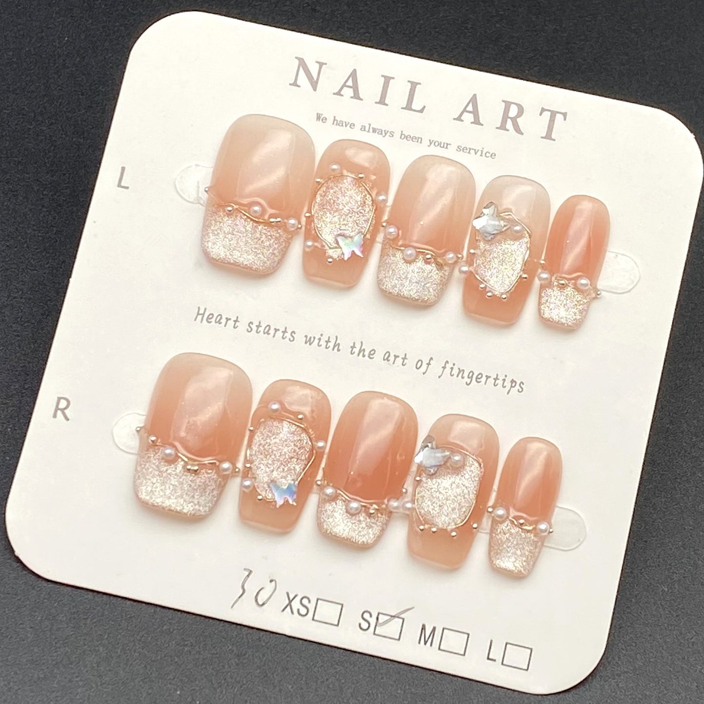 Pink Mirror French Short Press-on Nails | Wearing Armor Nail | Gel Nail Strips