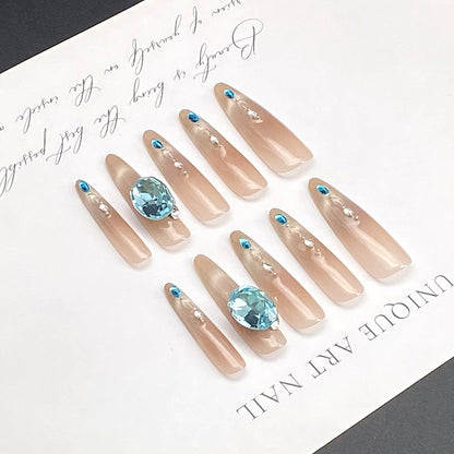 New 3D Glitter Press-on Nails | Wearing Armor Nail | Gel Nail Strips