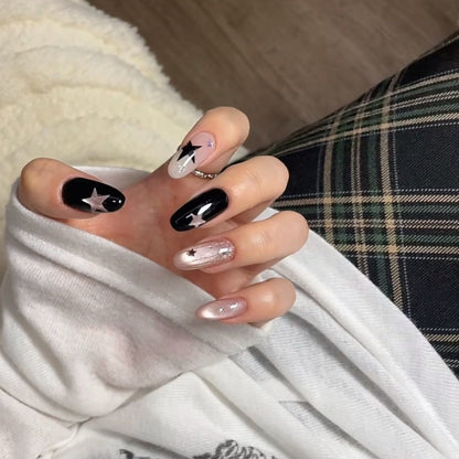 3D French Cat Eye Gemstone | Wearing Armor Nail | Gel Nail Strips