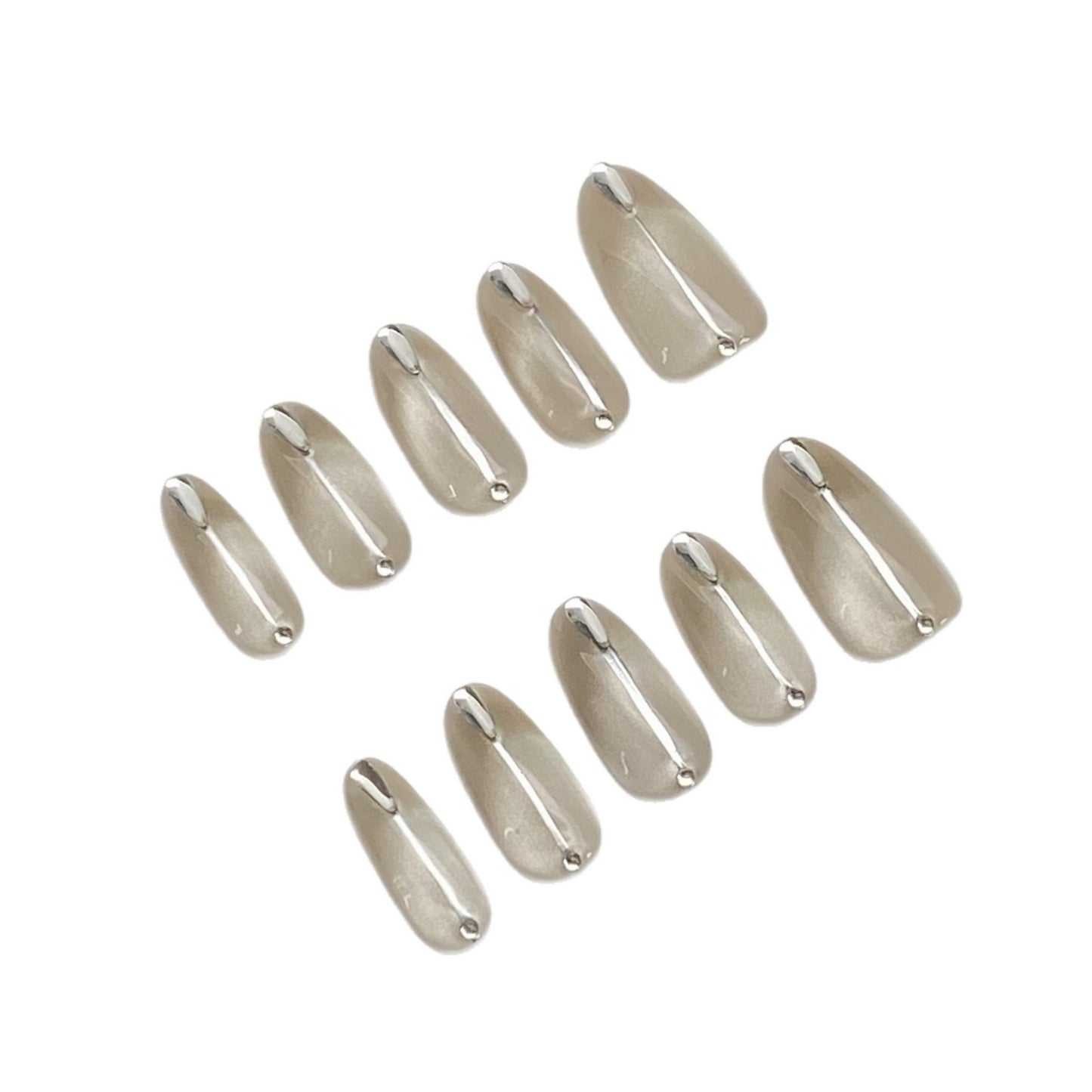 Luxury Cat-Eye French Design with Diamond | Wearing Armor Nail | Gel Nail Strips