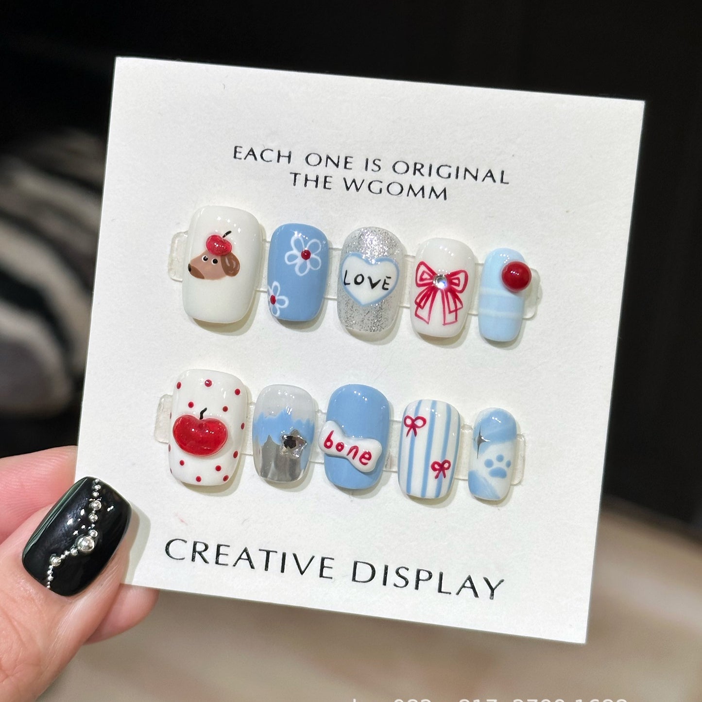 Adorable Puppy and Apple Press-on Nails | Wearing Armor Nail | Gel Nail Strips