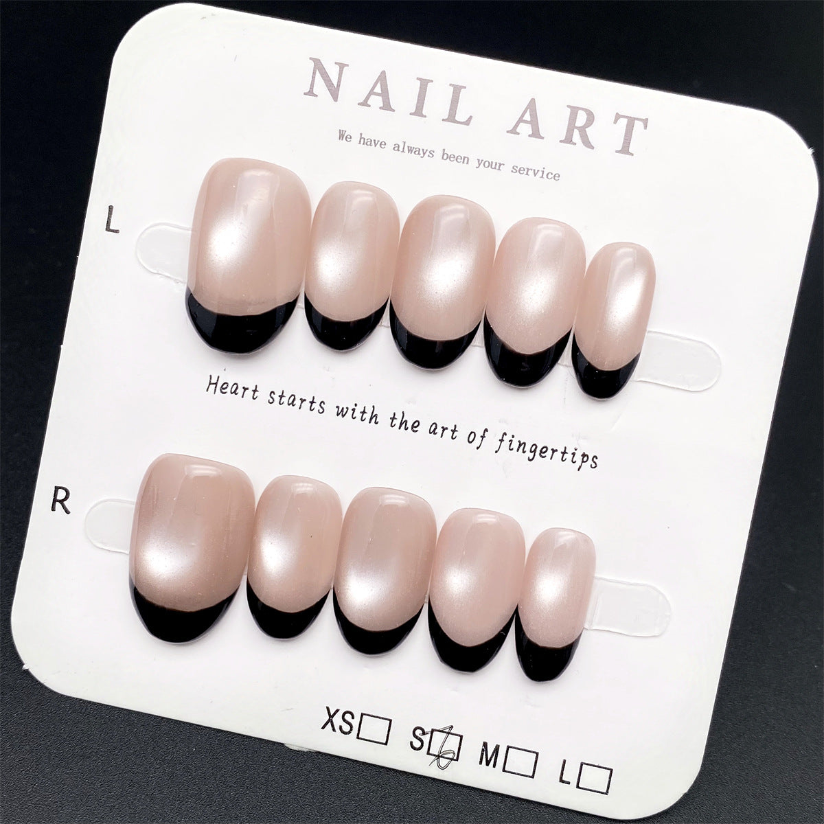 Color-Blocking French Cat Eye Press-on Nails | Wearing Armor Nail | Gel Nail Strips