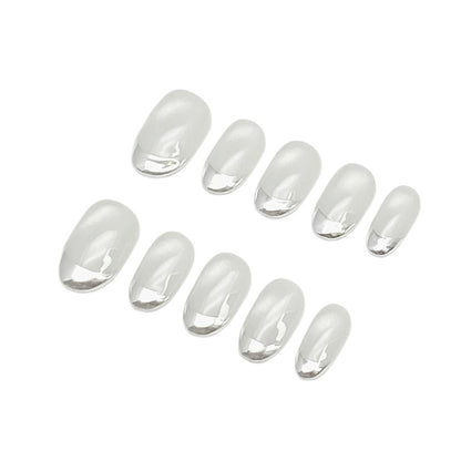 French Manicure with Silver Edges for a Minimalist | Wearing Armor Nail | Gel Nail Strips