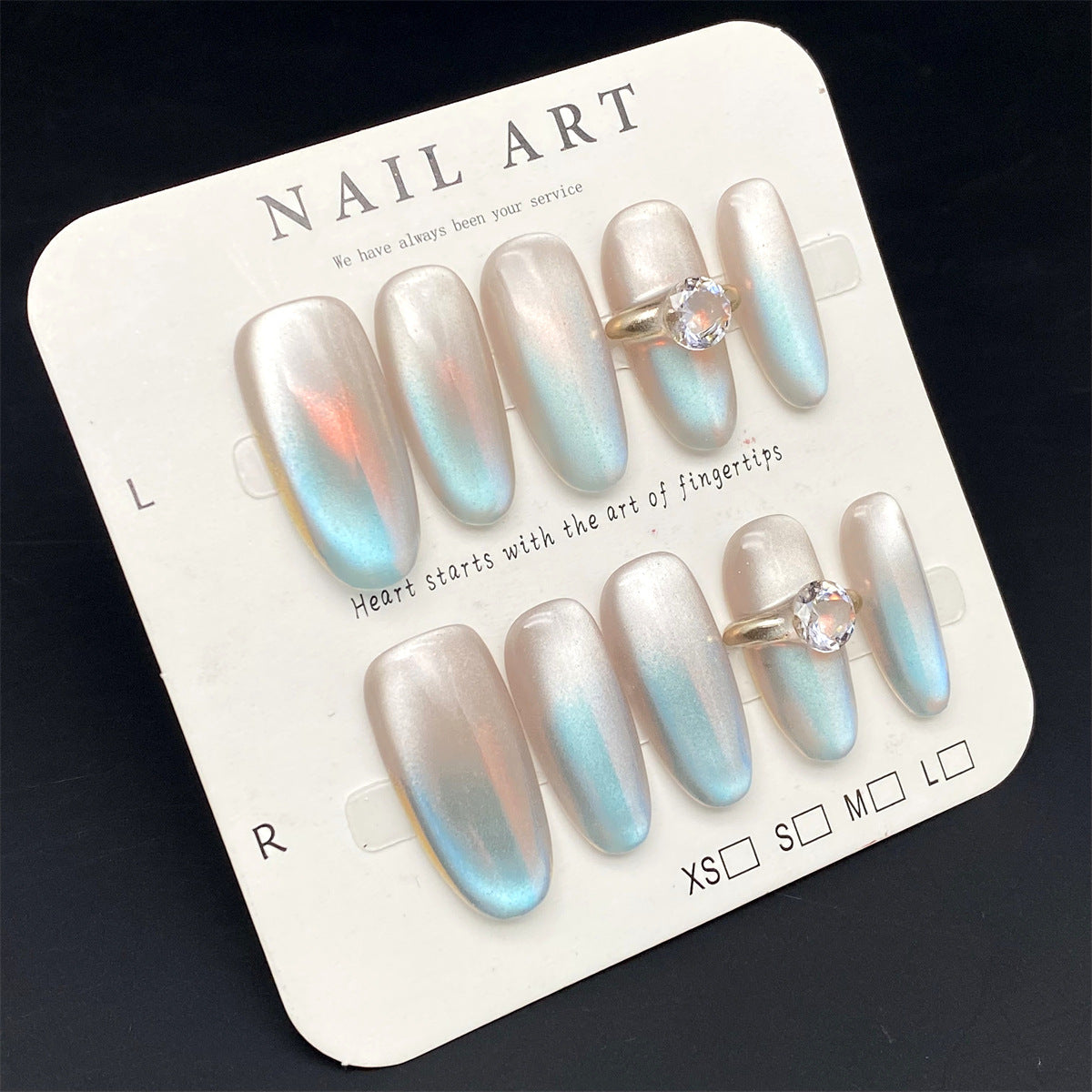 Solid Color with Sparkling Glitter and a Dynamic Cat's Eye | Wearing Armor Nail | Gel Nail Strips