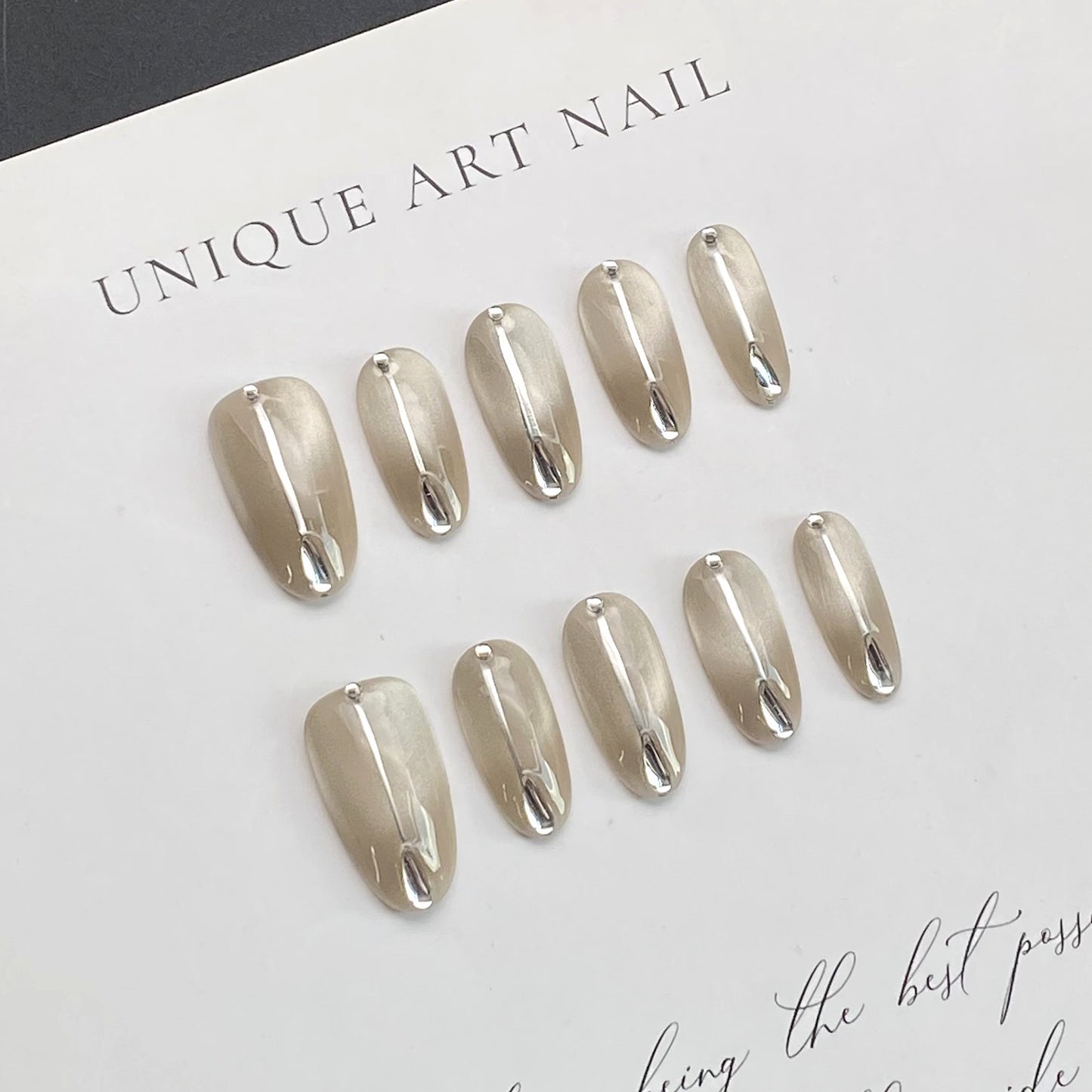 Luxury Cat-Eye French Design with Diamond | Wearing Armor Nail | Gel Nail Strips