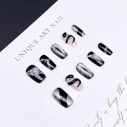 Magic Eye Spirit Snake Cat's Eye Press-on Nails | Wearing Armor Nail | Gel Nail Strips