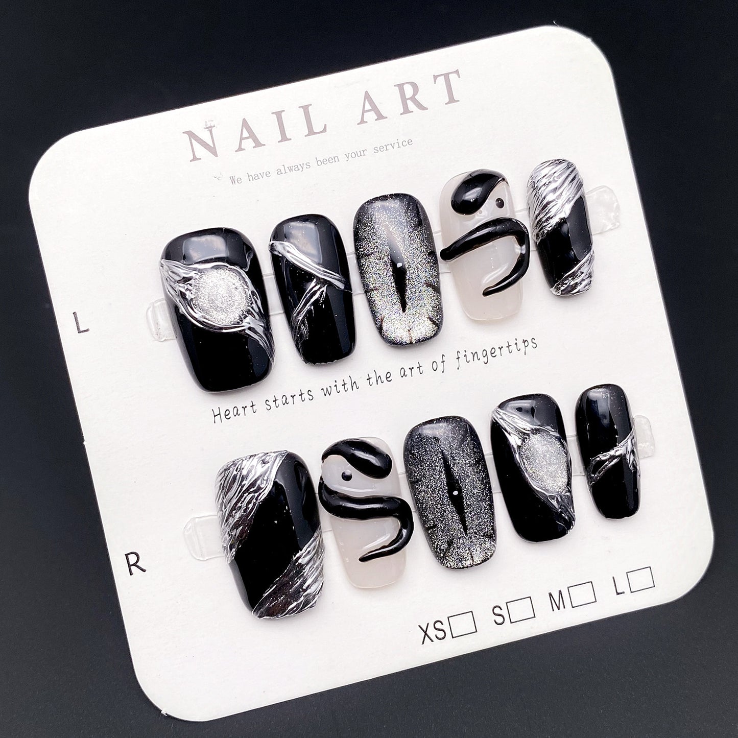 Magic Eye Spirit Snake Cat's Eye Press-on Nails | Wearing Armor Nail | Gel Nail Strips
