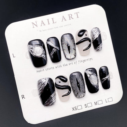 Magic Eye Spirit Snake Cat's Eye Press-on Nails | Wearing Armor Nail | Gel Nail Strips
