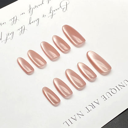 French Solid Color Cat Eye Press-on Nails | Wearing Armor Nail | Gel Nail Strips