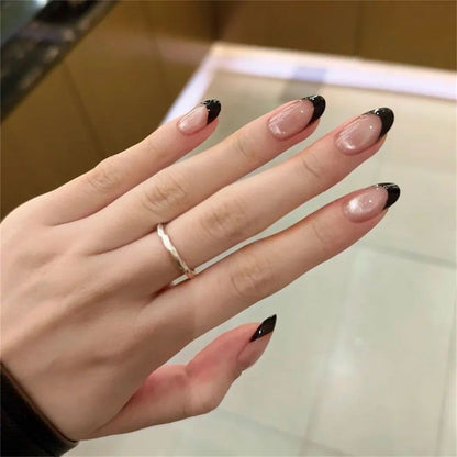 Color-Blocking French Cat Eye Press-on Nails | Wearing Armor Nail | Gel Nail Strips
