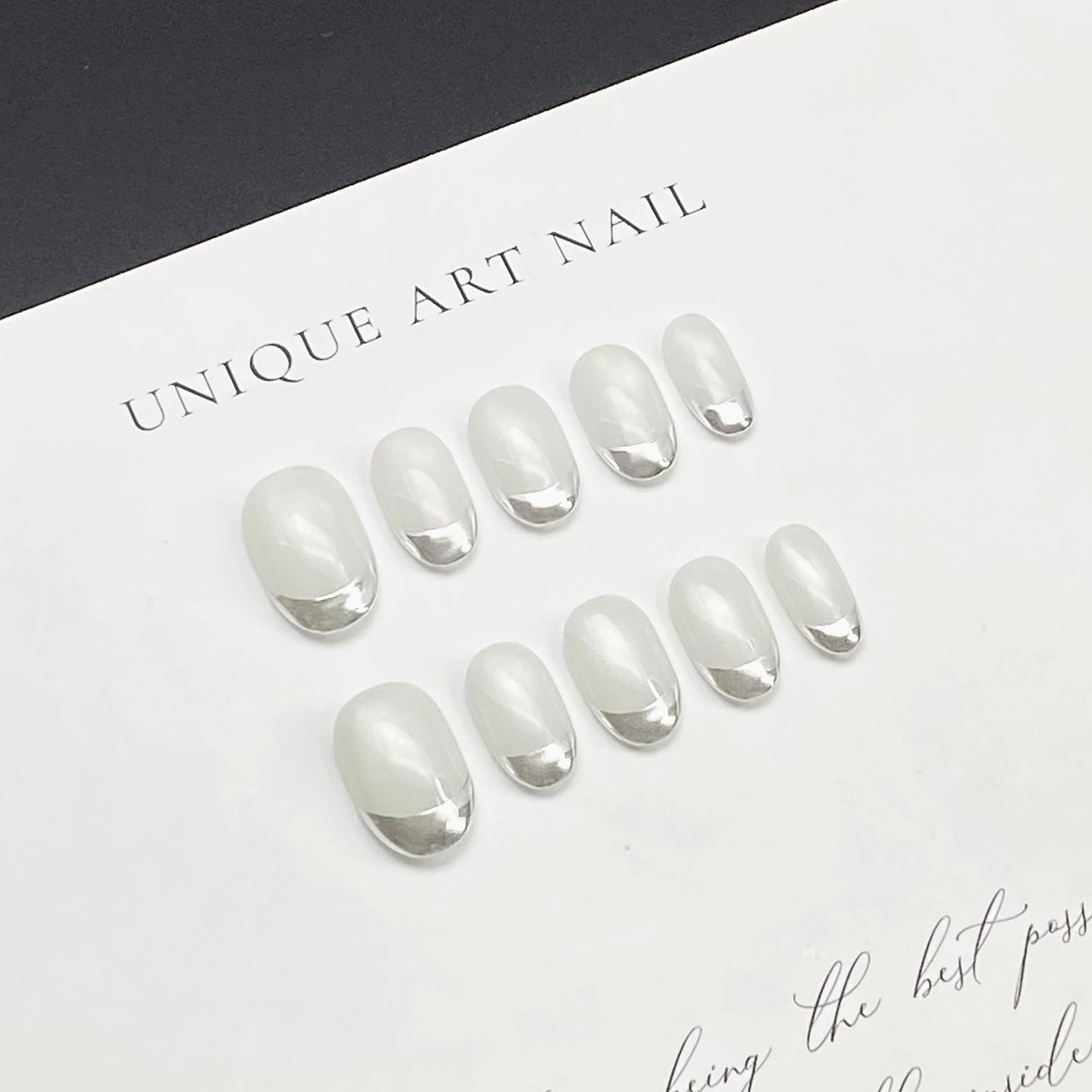 French Manicure with Silver Edges for a Minimalist | Wearing Armor Nail | Gel Nail Strips