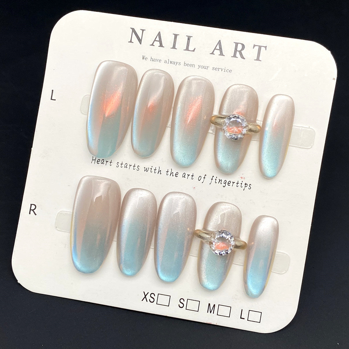 Solid Color with Sparkling Glitter and a Dynamic Cat's Eye | Wearing Armor Nail | Gel Nail Strips