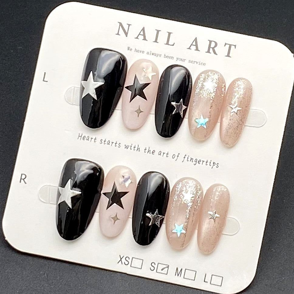 3D French Cat Eye Gemstone | Wearing Armor Nail | Gel Nail Strips
