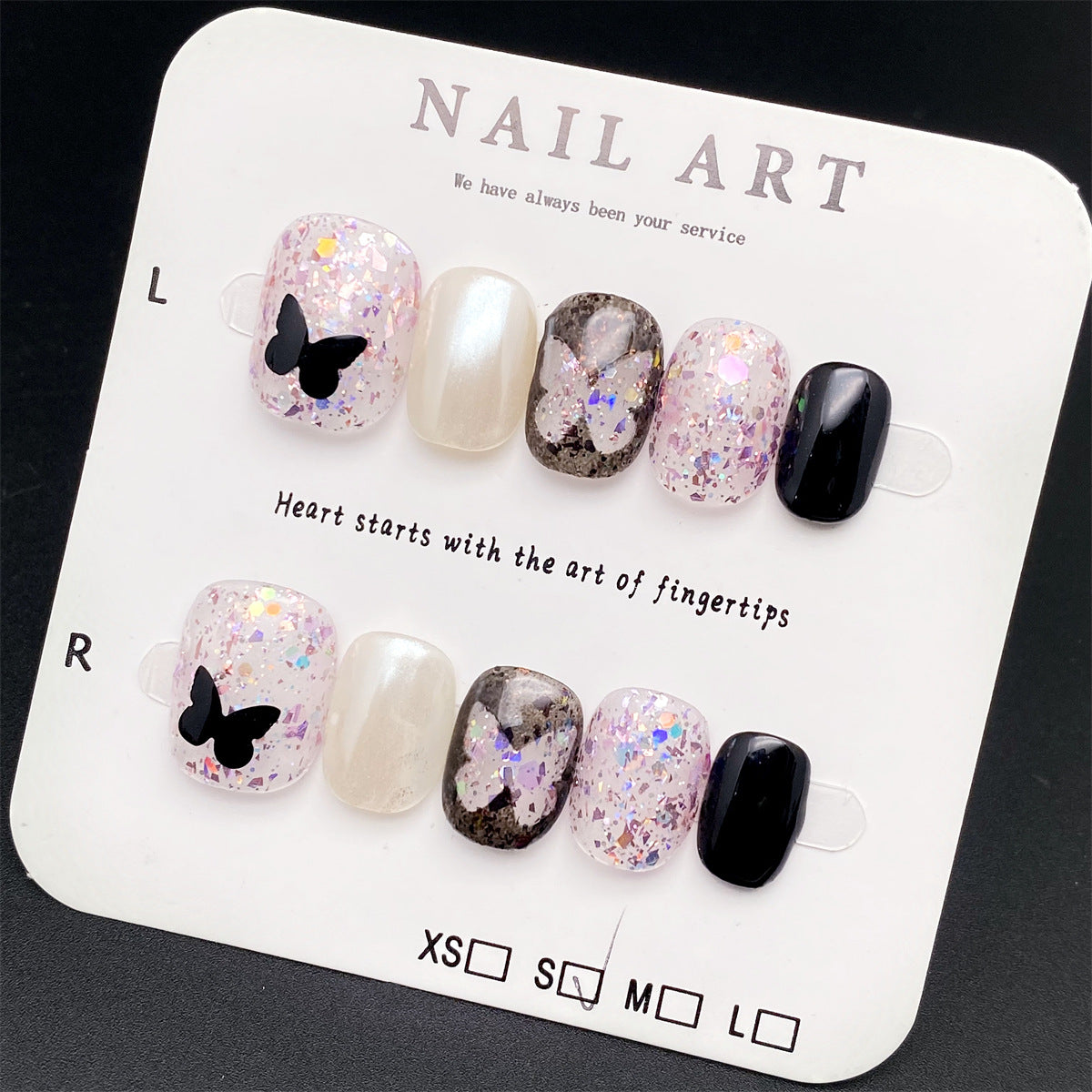 French Butterfly Foil Press-on Nails | Wearing Armor Nail | Gel Nail Strips