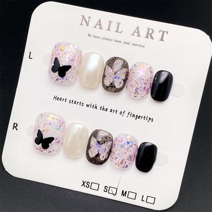 French Butterfly Foil Press-on Nails | Wearing Armor Nail | Gel Nail Strips
