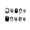 Popular Minimalist Solid Color Black Gray Cat Eye Glitter Starry Sky Wearing Armor Nail | Gel Nail Strips